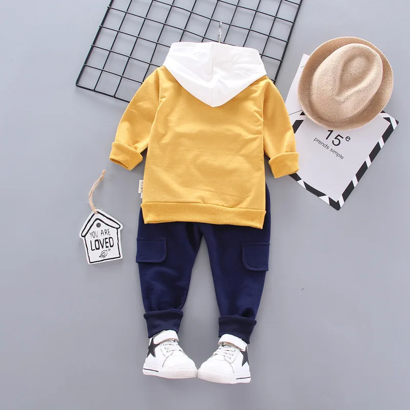 IENENS Toddler Boys Clothing Sets Kids Sports Suits Clothes Casual Outfits Autumn Children Hooded Sweatshirts + Pants 1-4 Years