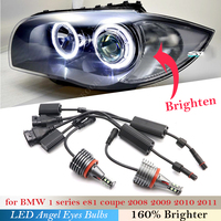 160W pair LED Headlight Light For BMW 3 X 1 5 Z Series E81 Coupe E60 E90 E70 M3 E89 E 87 E81 E82 88 E71 E93 Car Angel eyes bulb