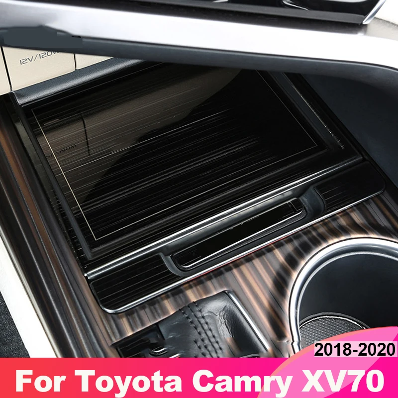 Car Central Control Storage Plate Panel Trim Cover for Toyota Camry 70 V70 Xv70 2018 2019 2020 2021 Trd Accessories Atuo