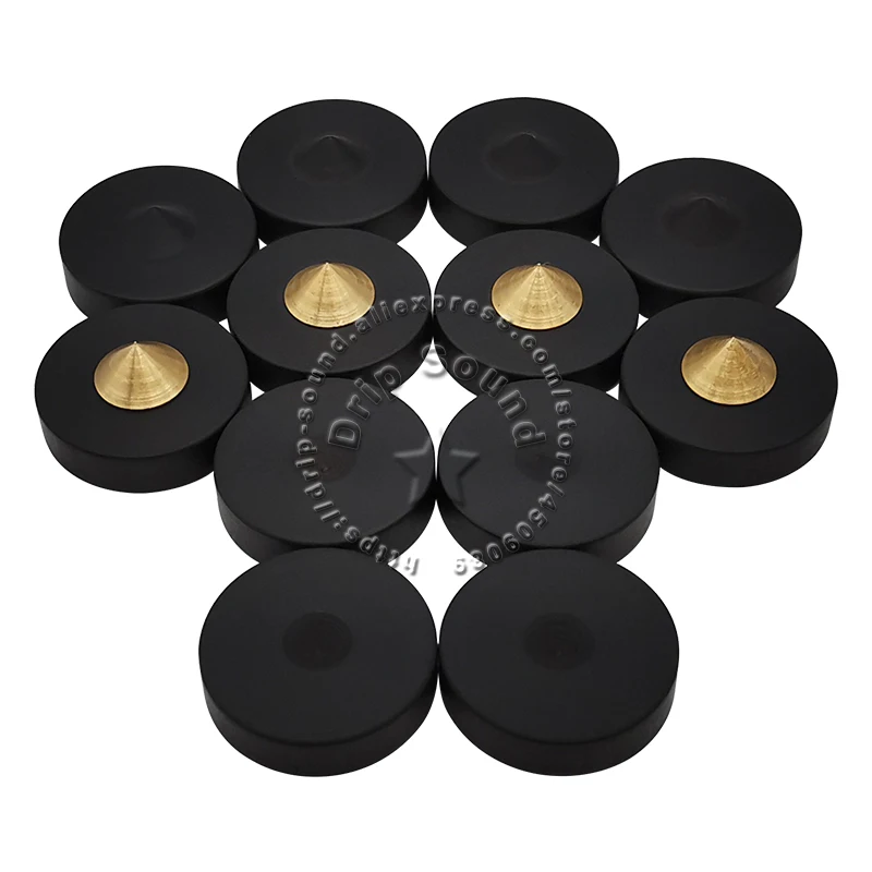 4pcs 23mm/0.9" 33mm/1.3" Ebony Speakers Shock-absorbing Spike Pad HiFi Bookshelf Audio Isolation Stand Feet Nail #1