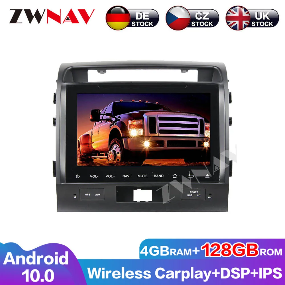 4G+128G Android 10 Carplay Audio Navigation Auto Radio Car DVD Player GPS For Toyota Land Cruiser 2008-2012 Head Unit Multimedia