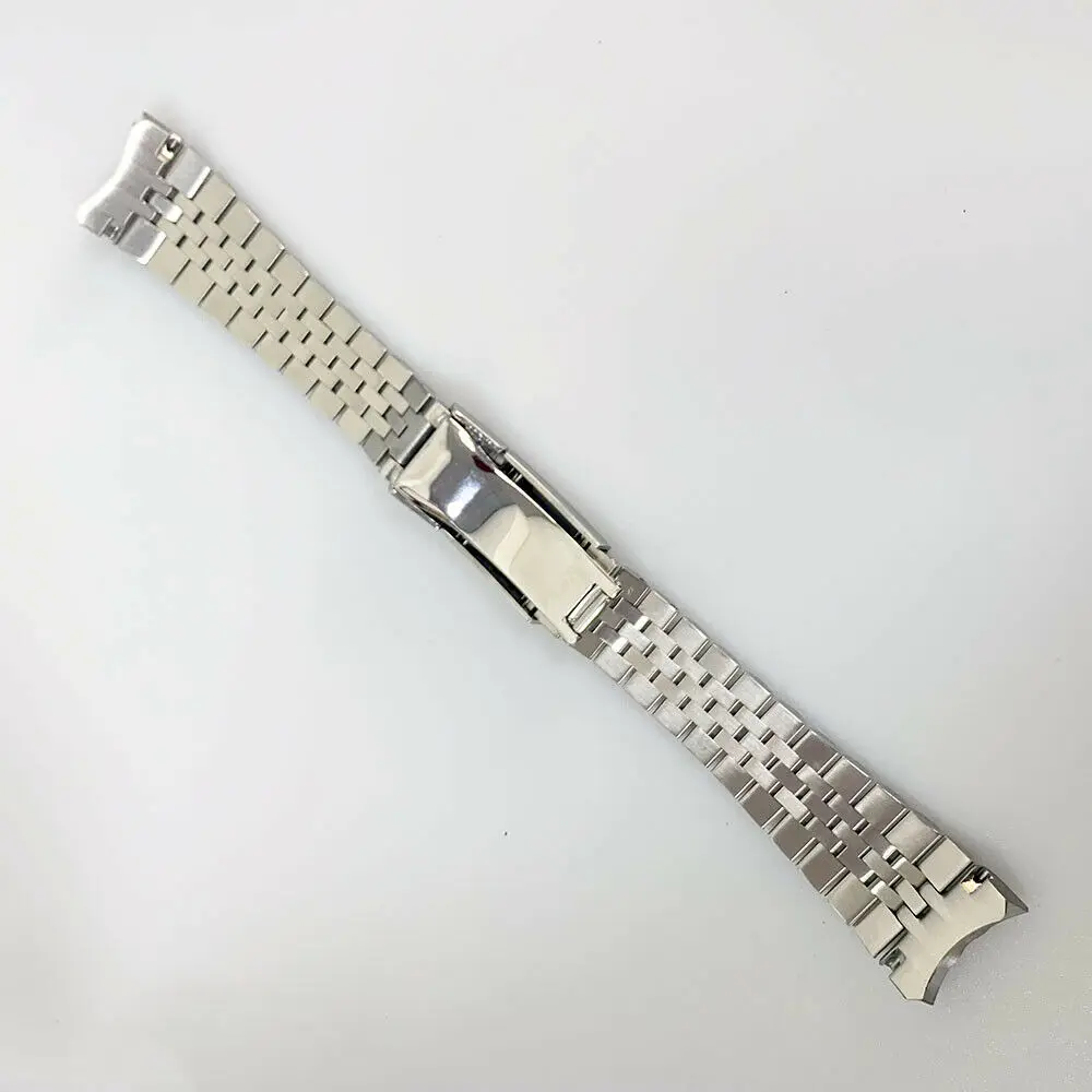 Rolamy 22mm 316L Steel Solid Curved End Screw Links With Oyster Clasp Jubilee Bracelet Watch Band Strap For Seiko 5 SRPD53K1