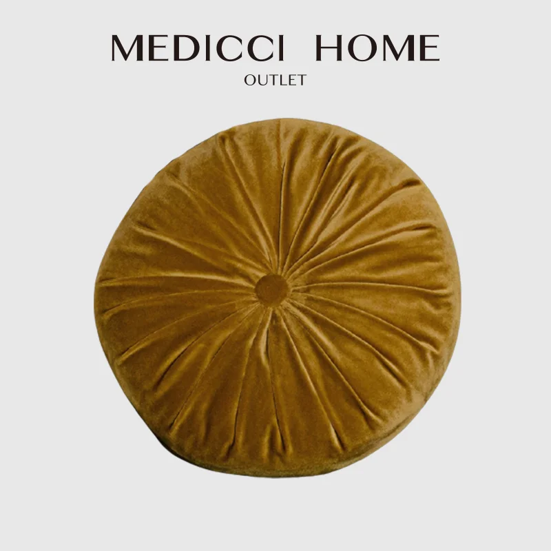 Medicci Home Accent aksamitne koło poduszki podłogowe poduszka okrągła dynia plisowana poduszka Tatami poduszka na siedzenie dla Patio Car Office 38x38