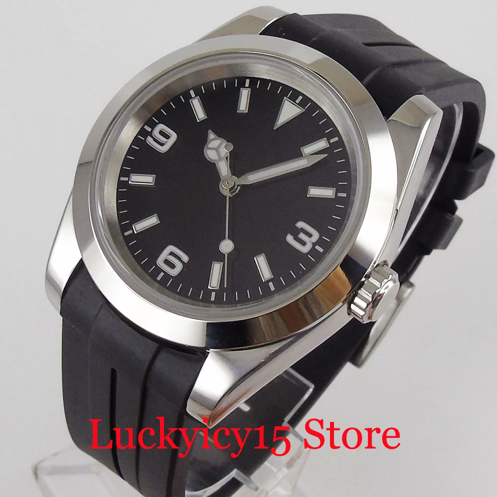 

BLIGER 39mm Nologo Men Watch Automatic Movement Polished Case Rubber Band MIYOTA Movement