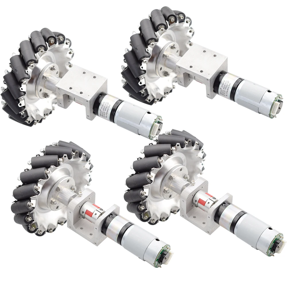1 zestaw 100KG duże obciążenie 152mm Omni Mecanum koła z 4 sztuk 24V 120W 230rpm enkoder prędkości silnika dla Arduino DIY projekt badań