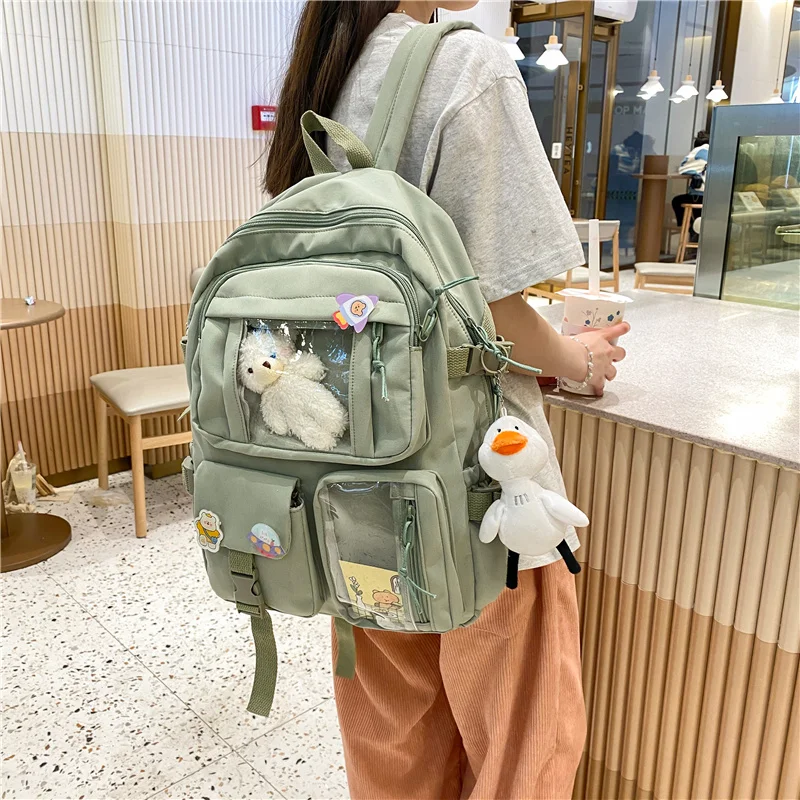 Women Large Capacity Kawaii Backpack Waterproof Nylon Female Schoolbag Cute Girl Travel Book Bags College Lady Laptop Backpacks