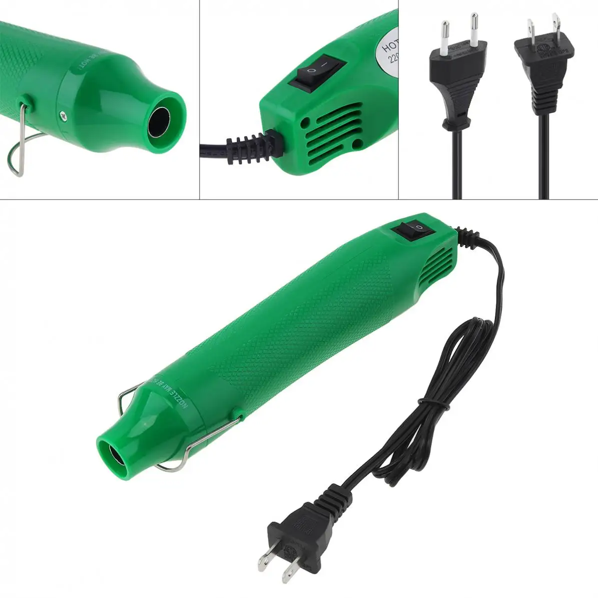 

110V/220V 300W Heat Gun Electric Hair Dryer Manual Tool with Shrink Plastic Surface and EU/US Plug for Heating DIY Accessories