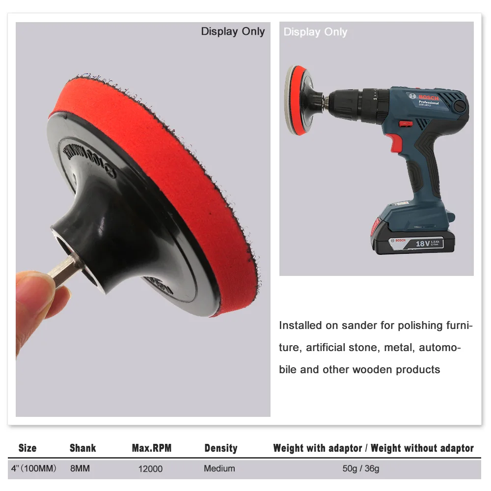 4 inch Backing Pad Plate M10 Hook & Loop Polishing Buffing Pad Backer Pads For Grinder Machine and Polish Pads