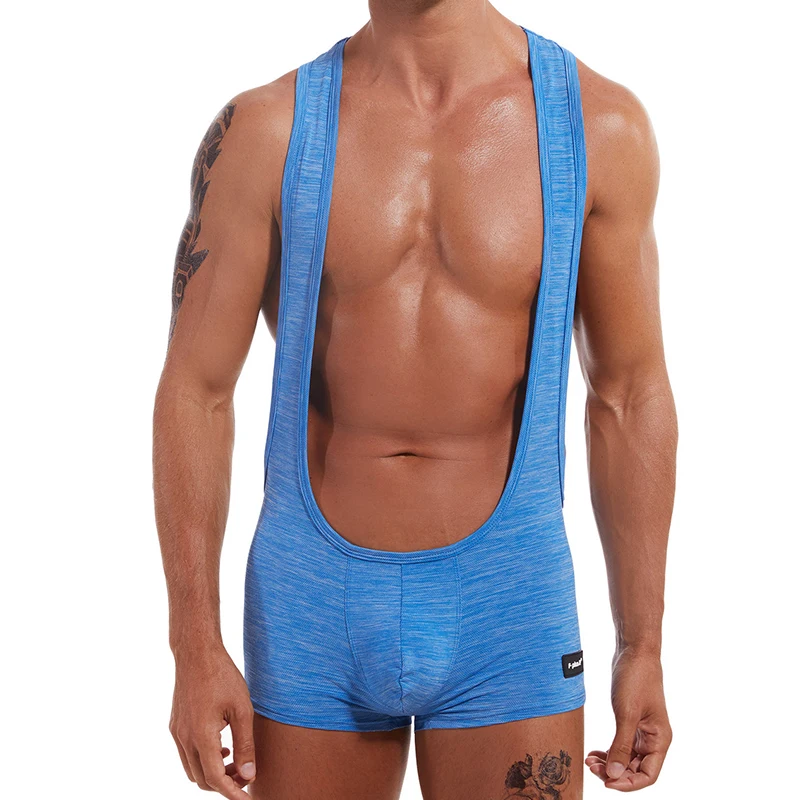 Mens Undershirts Jockstrap Underwear Leotard Sexy Wrestling Singlets Jumpsuits Bodysuits Teddies Open Butt Underwear Plus Size