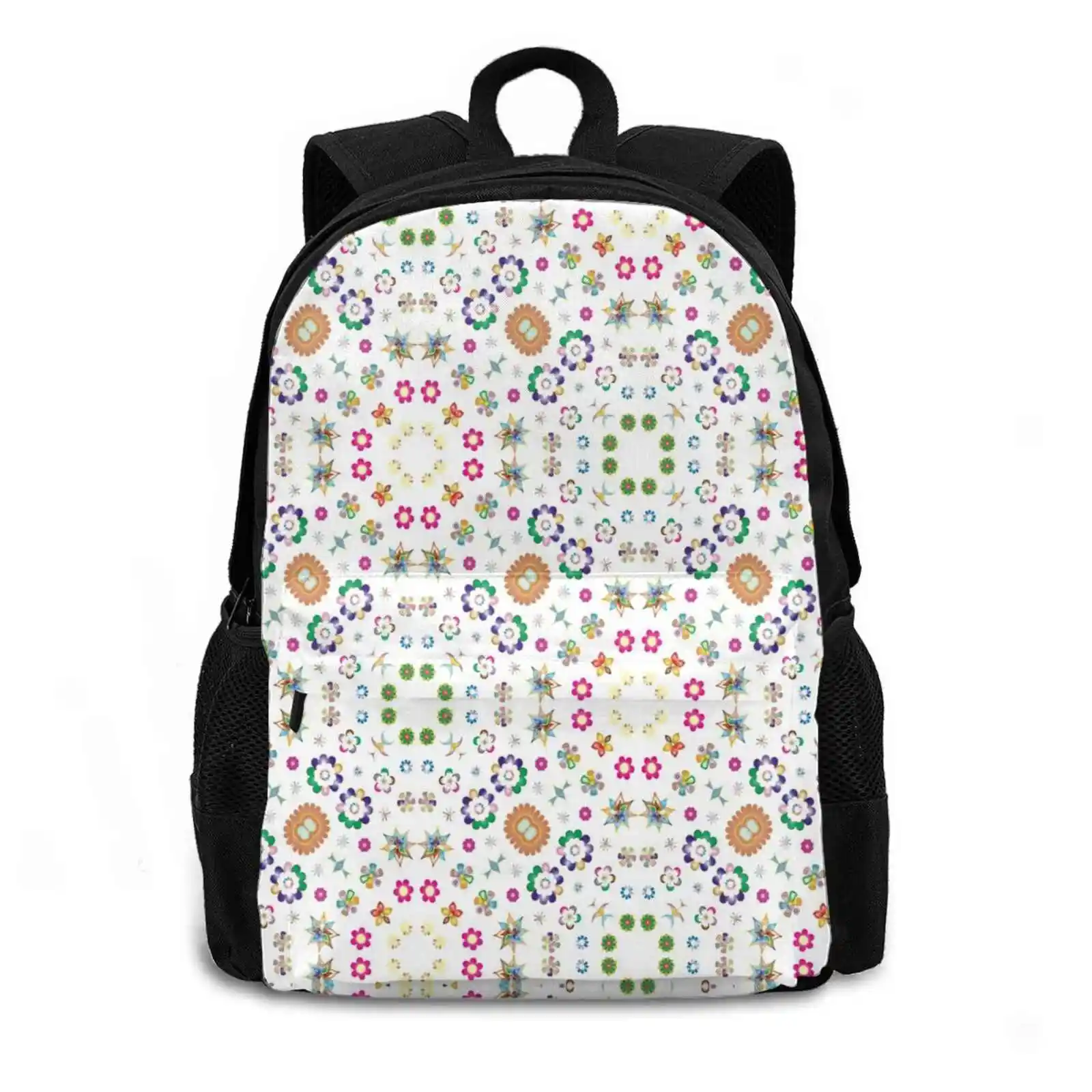 Flowers Floral Lovely Things Colorful Widescreen Decorative Seamless Repeat Pattern Fashion Travel Laptop School Backpack Bag