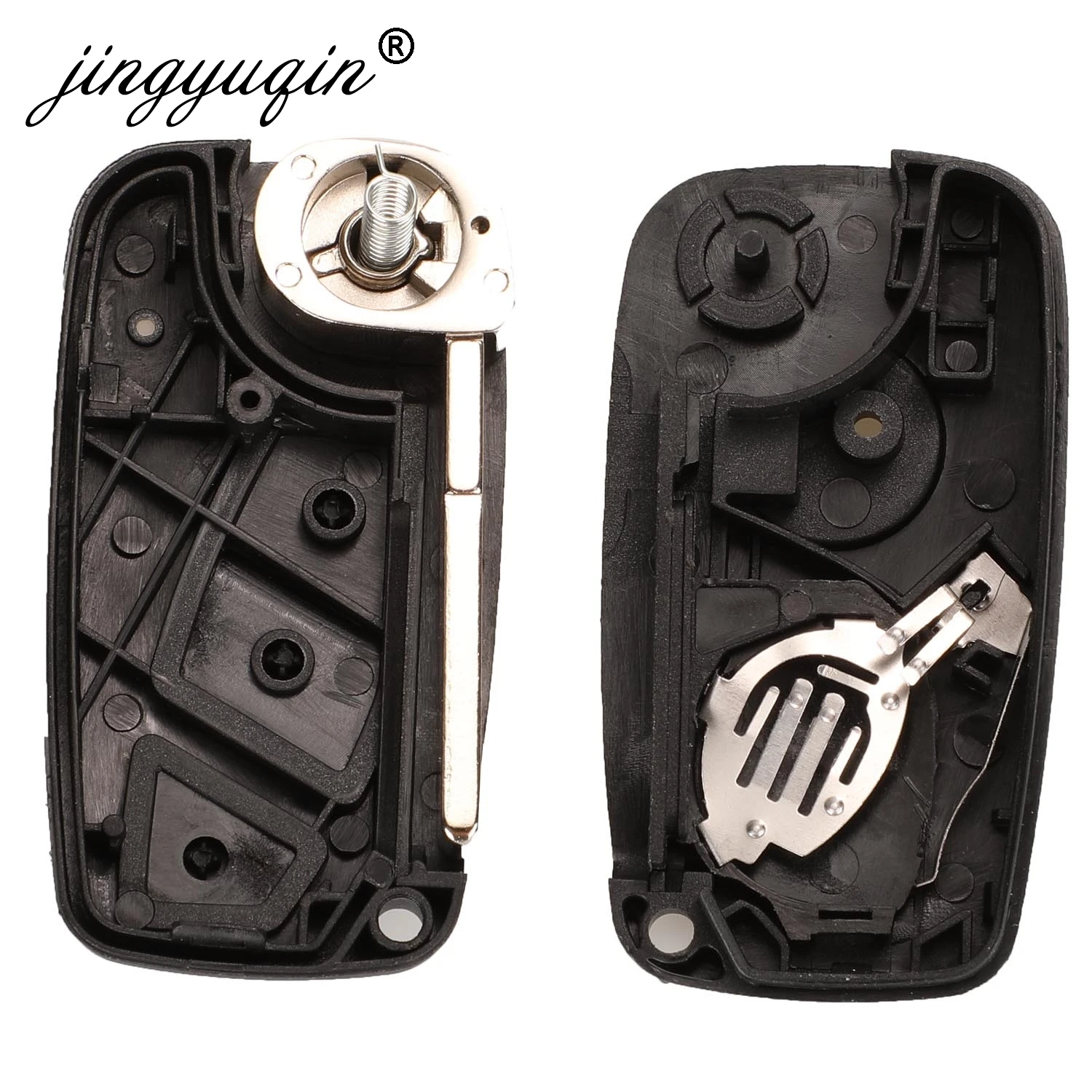 jingyuqin 10pcs/lot New Flip Folding Remote Key Case 3 button black 3 BTN For FIAT 3 button Punto Ducato Stilo Panda