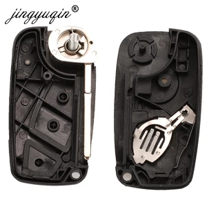 Jingyuqin 10 pcs/lot flip folding remote key case 3 Black button 3 btn for fiat 3 button punto ducato stilo panda 8 Main Sales Botao Air Conditioning Stilo - №1