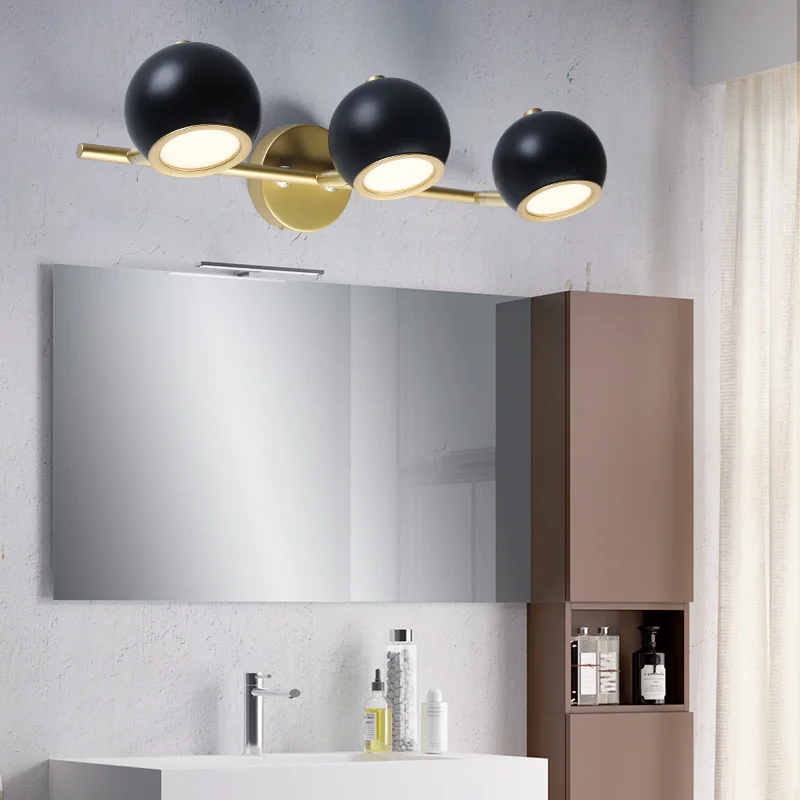 

Nordic mirror headlights toilet bathroom waterproof led simple makeup vanity mirror cabinet light luxury washstand lamp LB12312