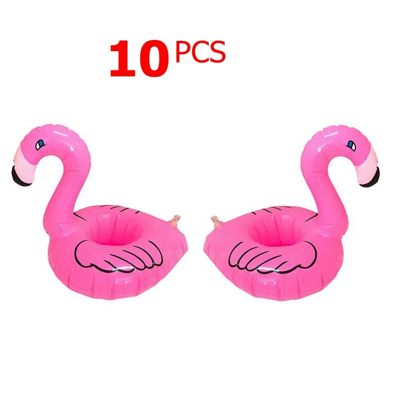 

10/50 Pieces Inflatable Flamingo Swimming Rings Swimming Drink Holder Bath Kids Float Toys Party Supply Pool Accessories Bathing