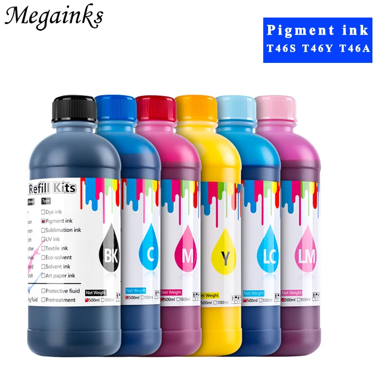 

10PC x 500ml T46S T46Y T46A Pigment Ink for Epson P700 P900 P708 P908 SC-P10000 P20000 P10080 P20080 P10070 P20070 Printer