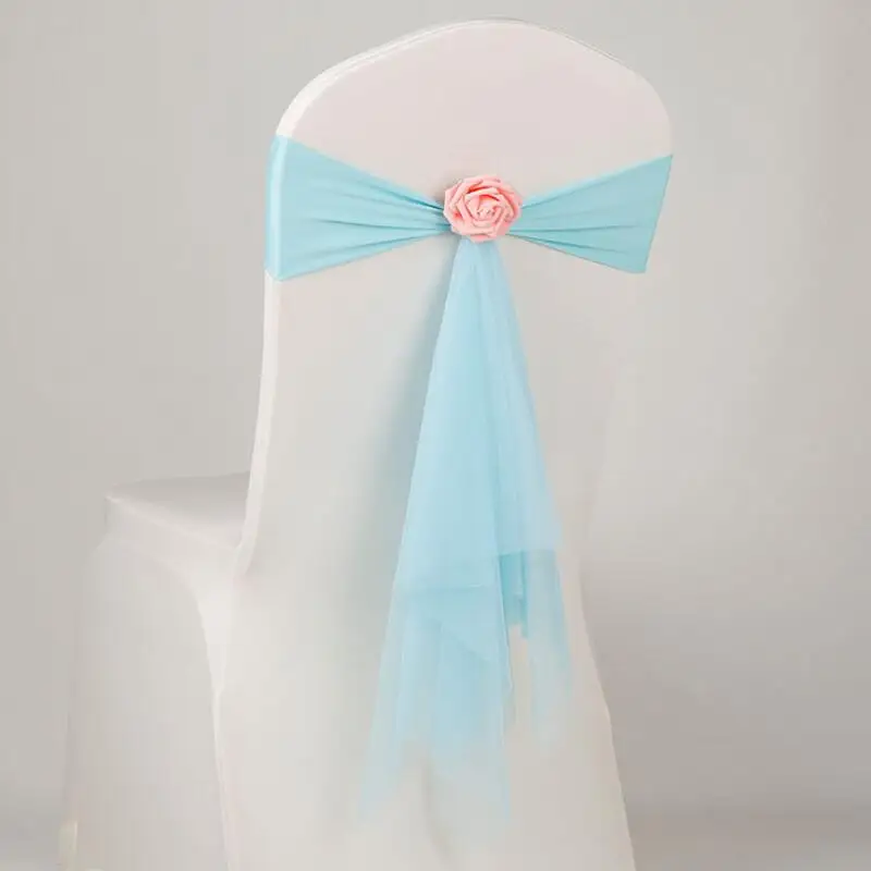 

Wedding Banquet Decoration Bowknot Design Chair Ribbon No-tie Bow Sash Seat Cover Back Decorations LX8563