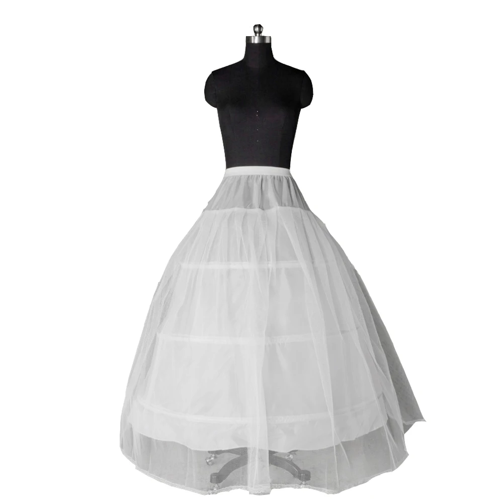 Jiayigong venda quente 3 hoop vestido de baile petticoat vestido de casamento underskirt cor branca em estoque