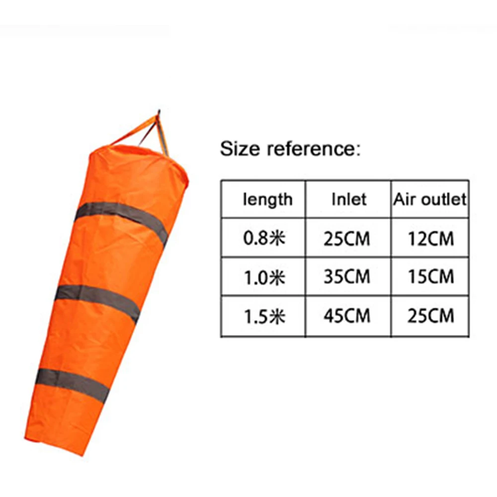 80/100/150cm Reflective Windsock Airport Aviation Wind Direction Measurement Windbag Garden Rip-Stop Weather Vane Weathercock