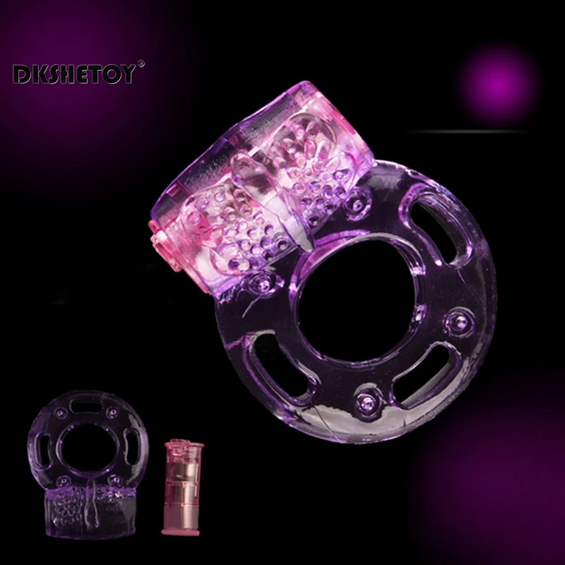 Anillo de vibración duradero para pene para hombres, estimulador de clítoris, retraso de la eyaculación, manga vibratoria de cristal, Juguetes