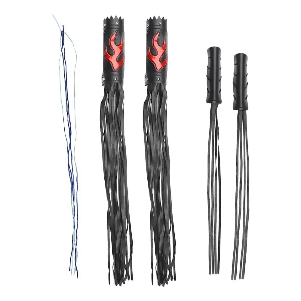 Leather Motorcycle Brake Clutch Fringe Grip Covers Auto Refit Retro Flame Handlebar Handle Spike Streamer Motor Styling Accessor