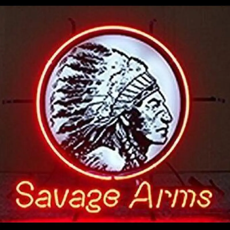 Custom SAVAGE ARMS Beer Bar Glass Neon Light Sign