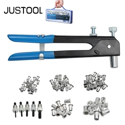 JUSTOOL 86 Pcs Threaded Nut Rivet Tool Riveter Rivnut Nutsert Gun Riveting Kit With with Nutsert for Household Repair Tools