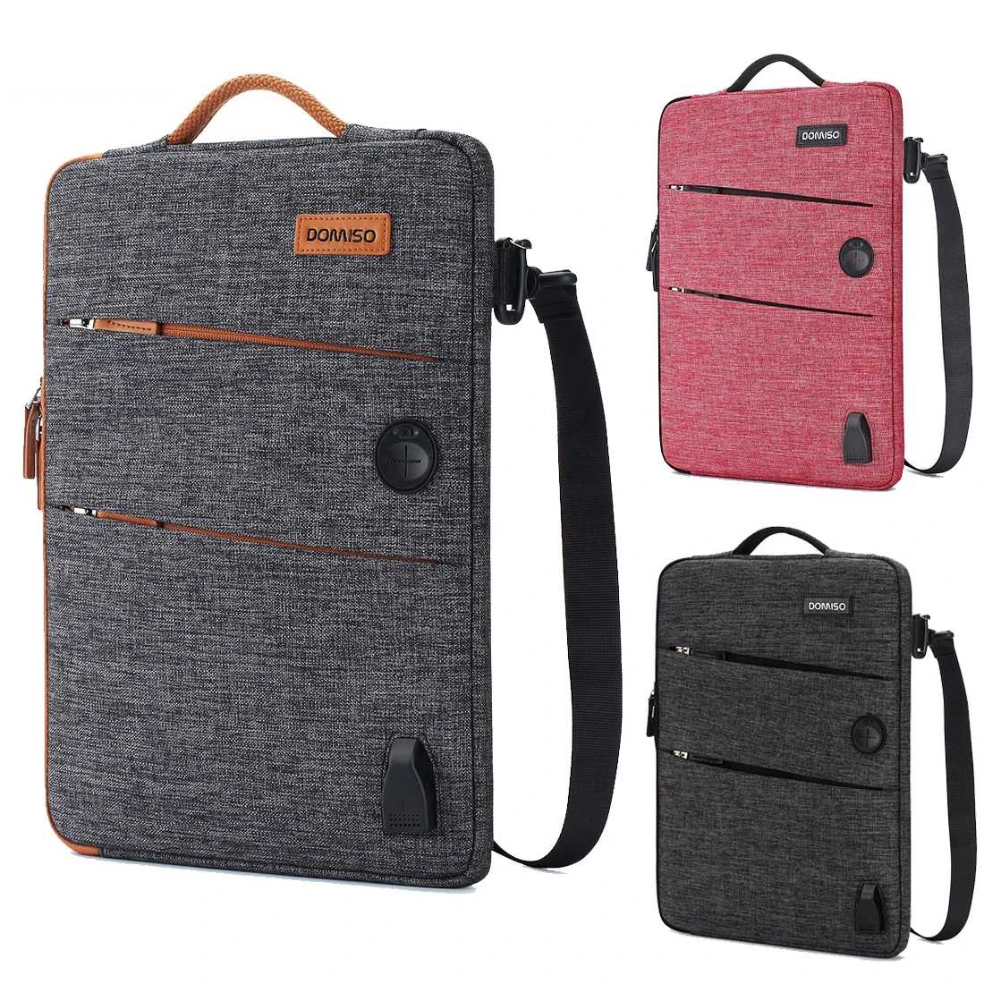 Waterproof Laptop Sleeve Business Shockproof Bag with USB Charging Port Headphone Hole for 11 13 14 15.6 17.3 Inch Laptop