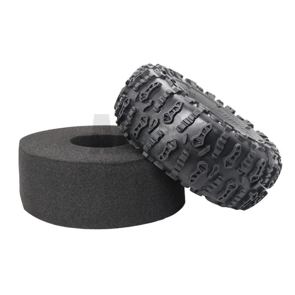Wresetly 4 PièCes SéRies 150MM 2.2 Caoutchouc Gros Pneus Pneus de Roue pour 1/10 TéLéCommandéE Chenille Voiture Axial Wraith SCX10 Capra TRX4 TRX6 D90
