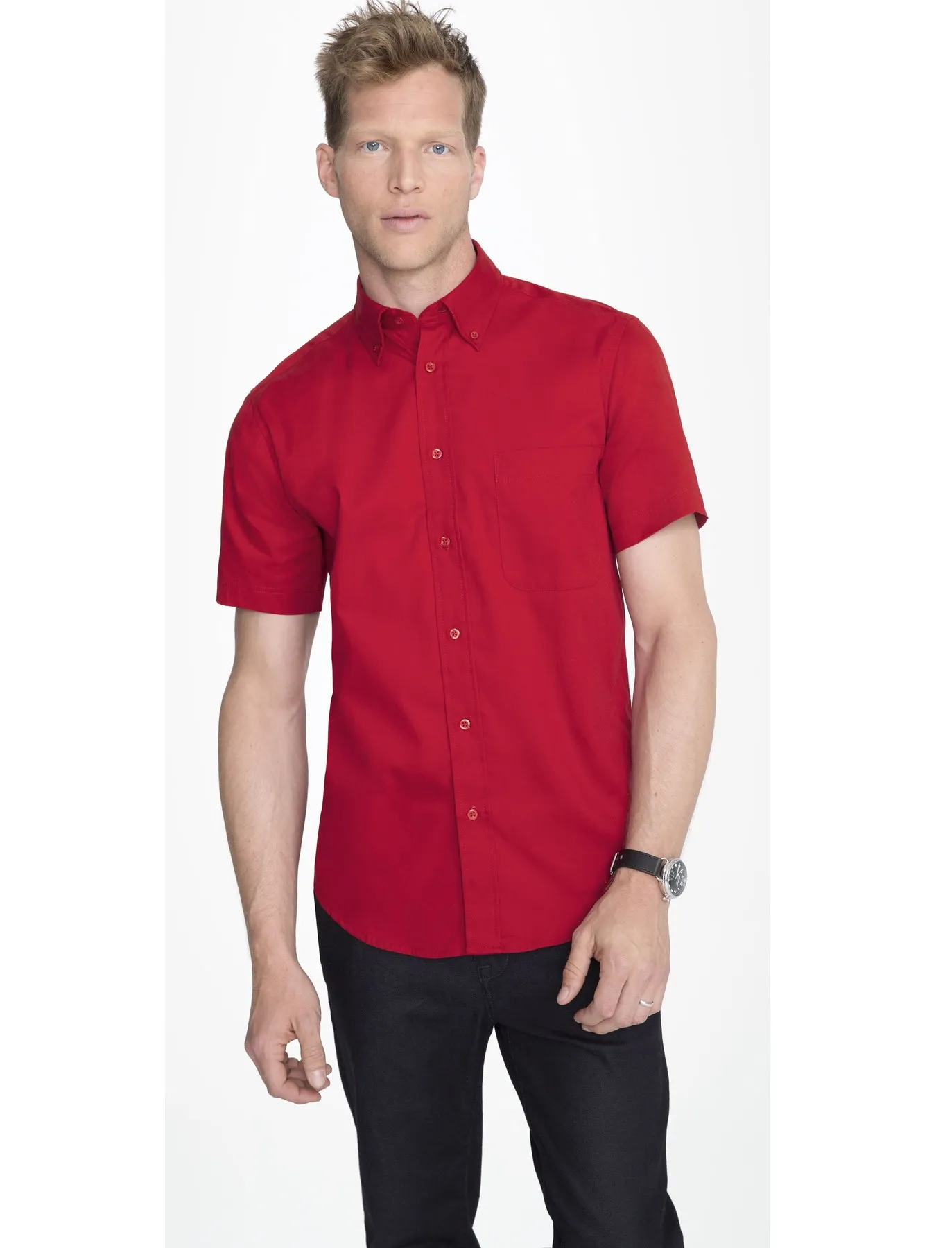 BROOKLYN will DAY-men's TWILL cotton shirt and short sleeve