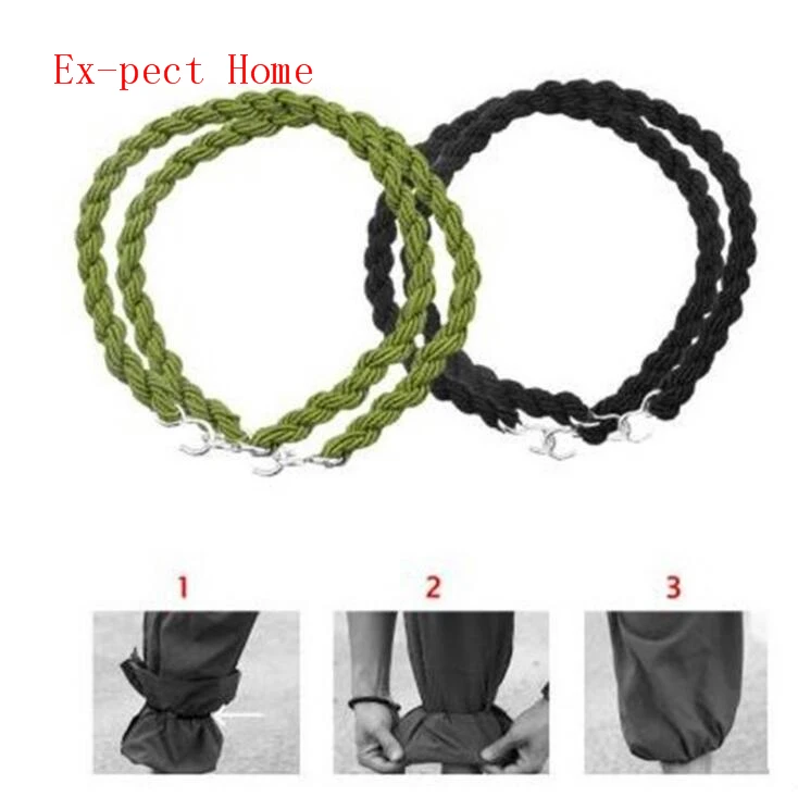 1000pcs/500pairs Elastic Tactical Army Leggings Rope Rubber Band Trouseres Leg Strap Riding Boot Rubber Band Hiking Legging