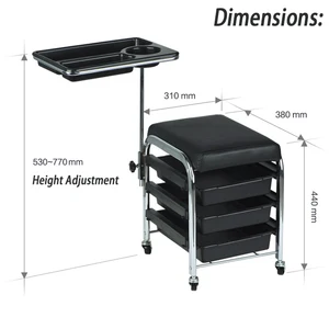 محطة مانيكير متنقلة باديكير براز مسمار عربة كرسي المتداول صينية تخزين عربة معدات صالون أعلى 10 بيع مانيكير وباديكير كرسي - No1