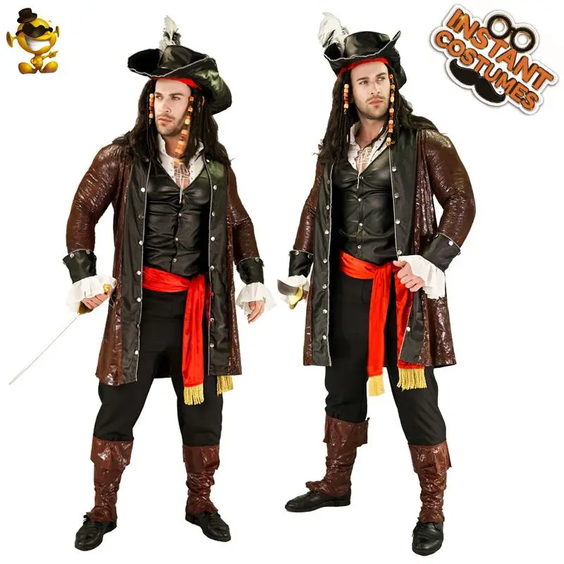 

Halloween Costume Men Pirate Cosplay Pirate Costume Men Adults Purim Christmas Party Luxury Buccaneer Outfits Role Play Coat