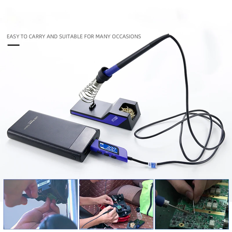 USB صغير سبيكة لحام كهربائي تلميح 5 فولت 2A درجة الحرارة قابل للتعديل المحمولة الرقمية 10 واط محطة لحام الدقة شاشة OLED