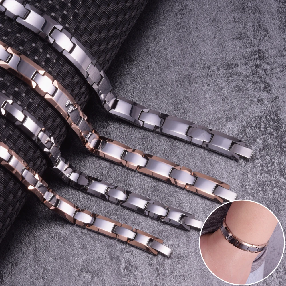 Anti-scratch Cross Couple Bracelet Tungsten Rose Lovers Energy Tungsten Carbide Bracelet Hematite Magnetic Bracelet Benefits