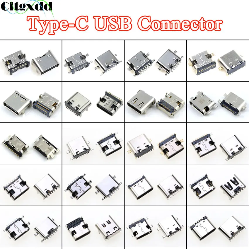 Cltgxdd 20pcs USB Type C Jack Connector Charging Dock Port Plug Type-C Female Socket For JBL Lenovo Xiaomi Huawei Samsung Sony