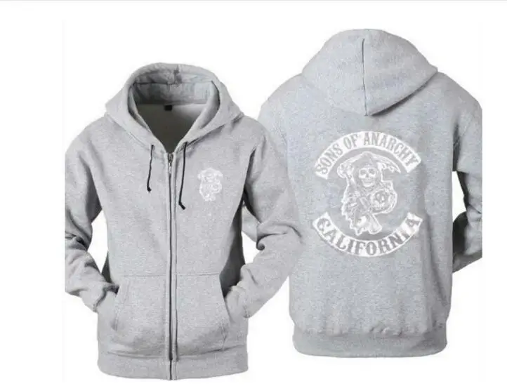 Sudadera con capucha de Sons of Anarchy para hombre, disfraz de Cosplay de TV SOA, chaqueta con cremallera, chaleco de cuero, gorra Punk Rock,