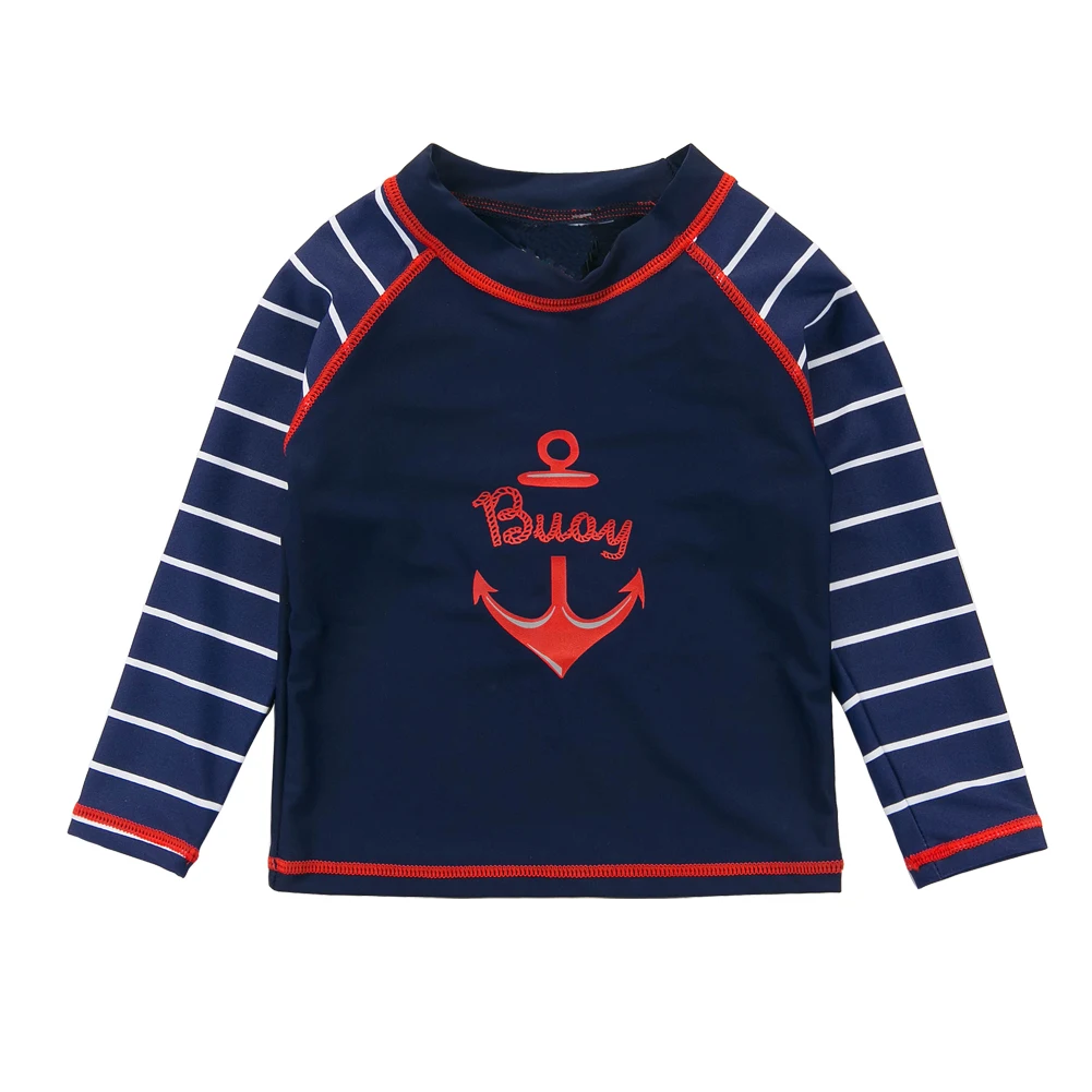 Wishere One-piece Bathers Swimwear Baby Boy's Swimsuits Solid Color Rash Guard Shirts Bathing Suit Summer Beachwear