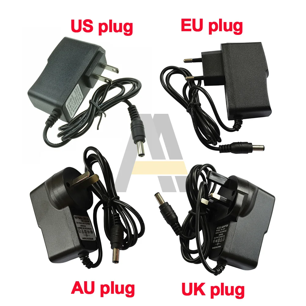 1PCS 12V 1A DC5V 2A AC 100V-240V Converter Power Adapter DC 12V 5V Power Supply EU/UK/US/AU Plug DC 5.5mm x 2.1mm