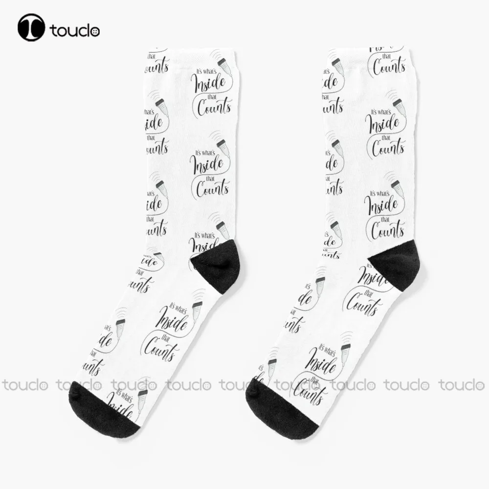 

It'S What'S Inside That Counts Ultrasound Tech Design Socks Warm Socks Personalized Custom Unisex Adult Teen Youth Socks