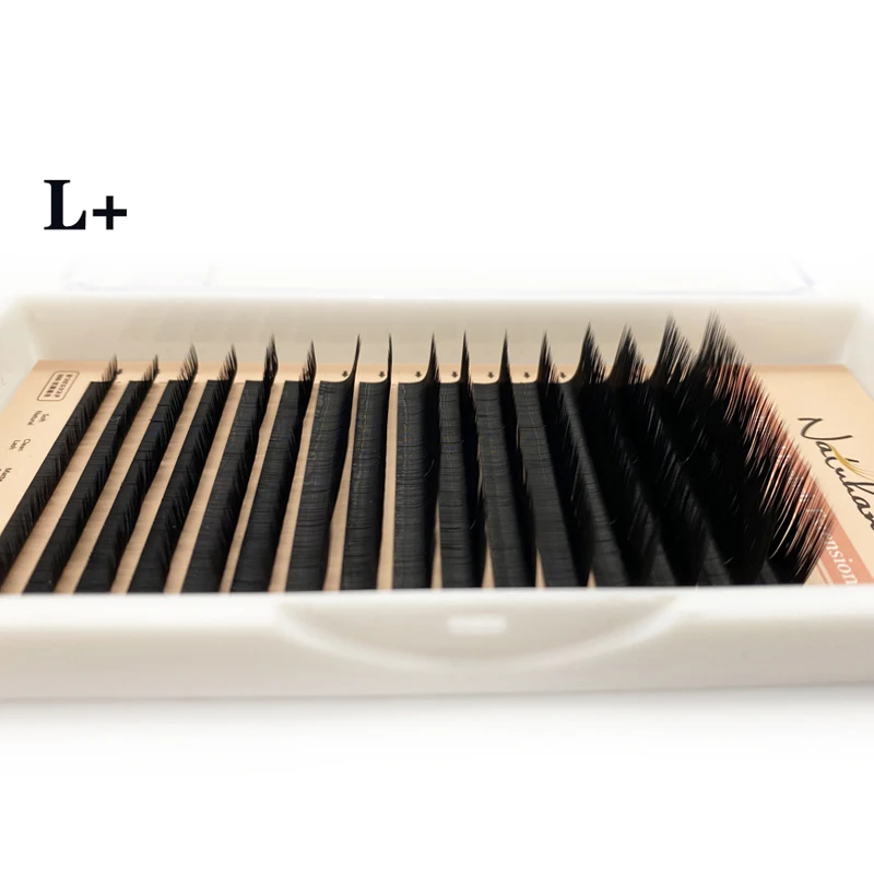 NATUHANA L Shape Individual Lash Clusters 8-15mm Mixed Lengths Soft PBT False Eyelashes LC LD LU for Party & Cosplay