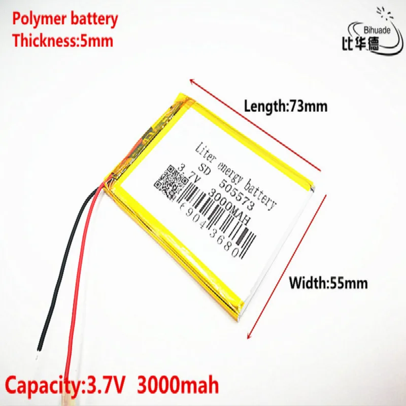 Good Qulity 3.7V,3000mAH,505573 Polymer lithium ion / Li-ion battery for TOY,POWER BANK,GPS,mp3,mp4