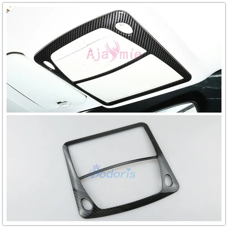 Interior Reading Lamp Cover Light Overlay Carbon Fiber Color Chrome Car Styling 2014-2017 For Nissan X-trail Accessories