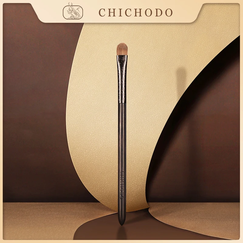 CHICHODO Makeup Brush-Luxurious Carved Ebony Series-synthetic Hair Concealer Brush-beauty pen-make up tool-E120