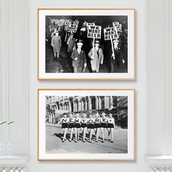 We Want Beer Prohibition Art Prints Black White Vintage New York Photograph Posters Wine Bar Art Wall Decor Canvas Painting