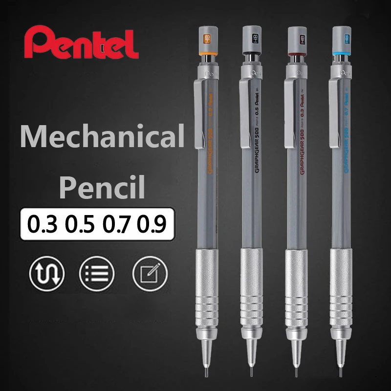 1pcs Pentel Mechanical Pencil PG515 PG513 PG517 PG519 Drawing Sketch Is Not Easy To Break Student Metal Movable Pencil