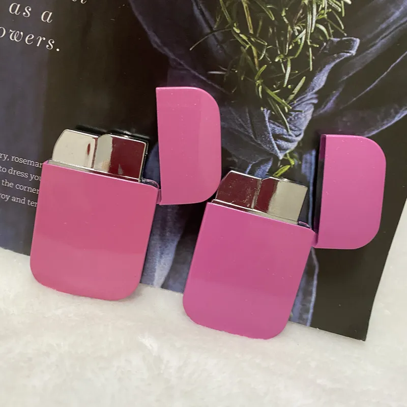 Butane Lighter Creative Pink Flame Flashlight Lighter Portable Metal Turbine Outdoor Windproof Cute Girl Cigarette Lighter