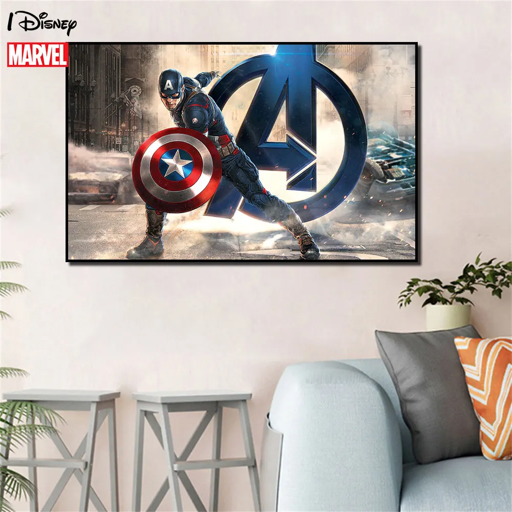 Marvel Posters Captain America Iron Man Spiderman Thor and Prints Canvas Painting Wall Art Picture For Living Room Home Decor