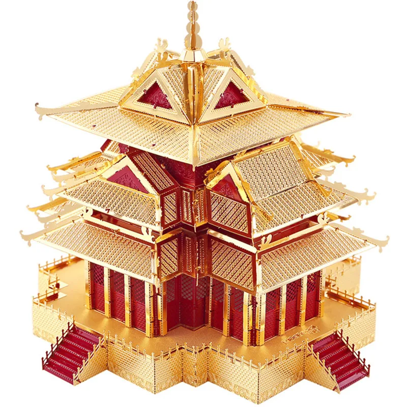 Piece Cool THE WATCHTOWER OF FORBIDDEN CITY Model Kit 3D Metal Puzzle Models DIY Laser Cut Assemble Jigsaw Toy Gift for Children