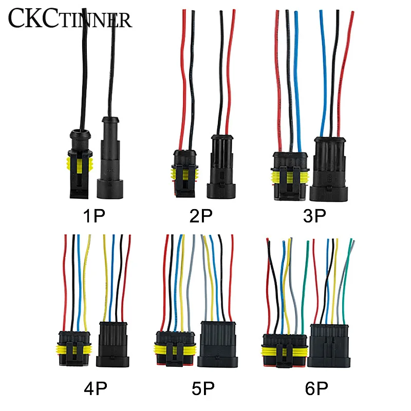 1/2/3/4/5/6P Automotive waterproof connector Female Male Waterproof Electrical Wire Cable harness connector with wire Car Plug