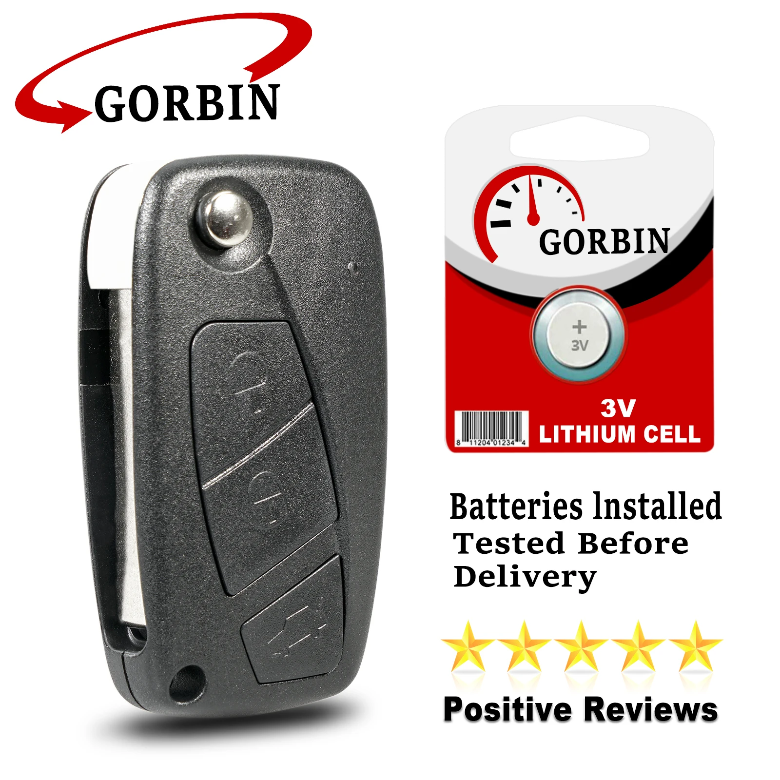 GORBIN 3 Buttons Flip Car Key for Fiat Fiorino Qubo for Peugeot Bipper for Citroen Nemo Remote Key 433mhz ID46/PCF7946 Chip